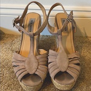 Tan suede Steve Madden wedges